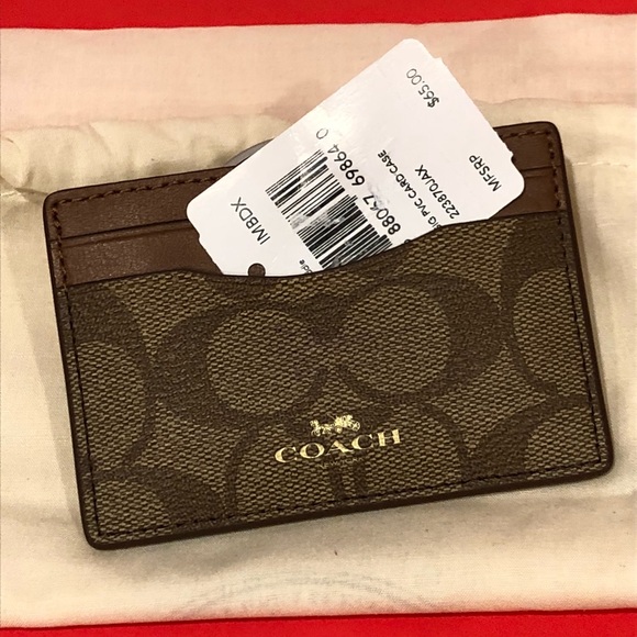 Coach Accessories - New Coach Signature PVC card case - Brown.